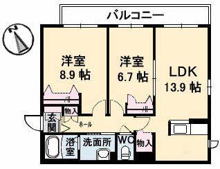 シャーメゾンKOGO(2LDK/2階)の間取り写真