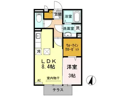 イルマーレ(1LDK/1階)の間取り写真