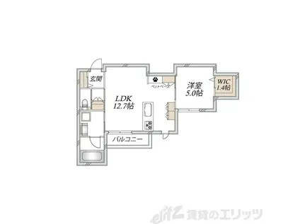 大阪市東淀川区上新庄2丁目へーベルメゾン(1LDK/3階)の間取り写真