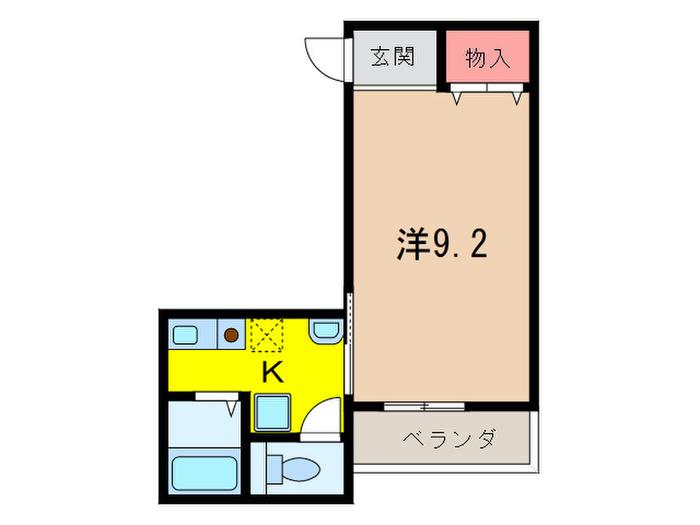 ヘリテージ芦屋(1K/1階)の間取り写真