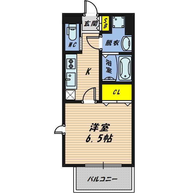 RITZ COURT(1K/5階)の間取り写真