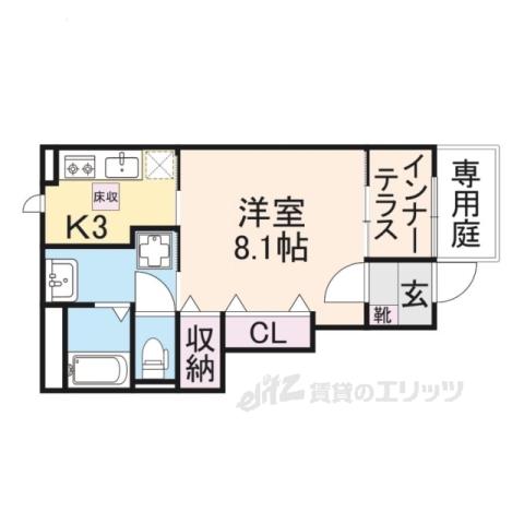 コンフォール草津野村(1K/1階)の間取り写真
