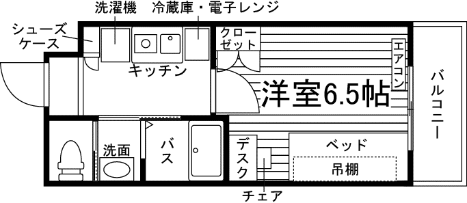 学生会館 KAMFORT大分大学前(1K/1階)の間取り写真