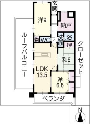 パラシオンJ・S(3SLDK/4階)の間取り写真