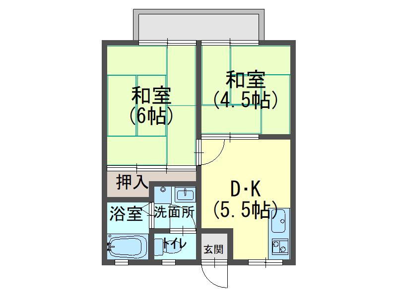 フォレスト バード(2DK/1階)の間取り写真