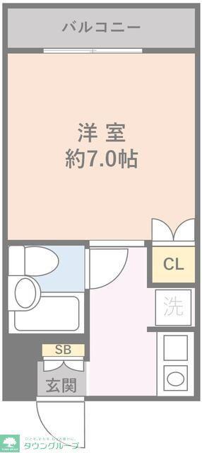 ハイブリッジハイツ(ワンルーム/2階)の間取り写真