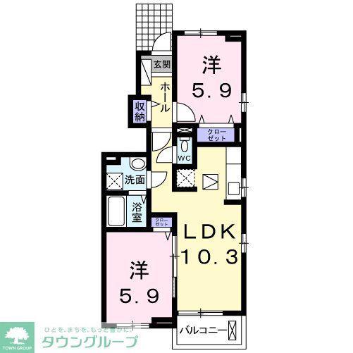 DM-OASISII(2LDK/1階)の間取り写真