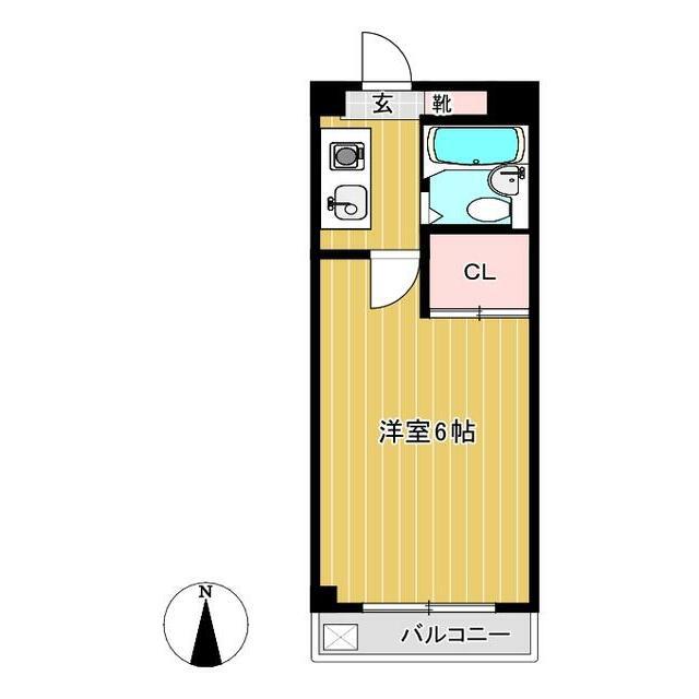 シャルマン松原駅前(1K/3階)の間取り写真