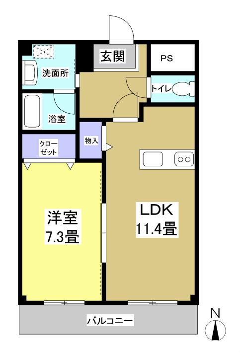 MAHALO HAL(1LDK/4階)の間取り写真