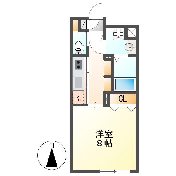LUORE大曽根(1K/4階)の間取り写真