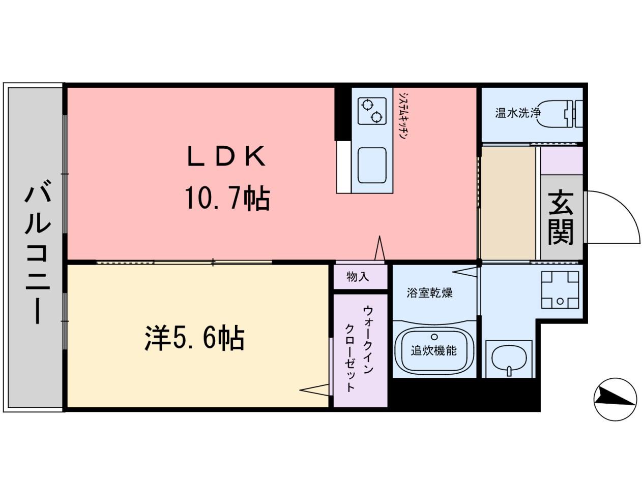 カーサ・グラン伊都(1LDK/3階)の間取り写真