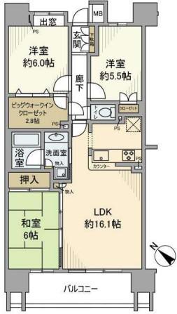 クレストシティレジデンス(3LDK/14階)の間取り写真