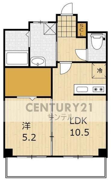 MS OUEST TOWER(1LDK/8階)の間取り写真