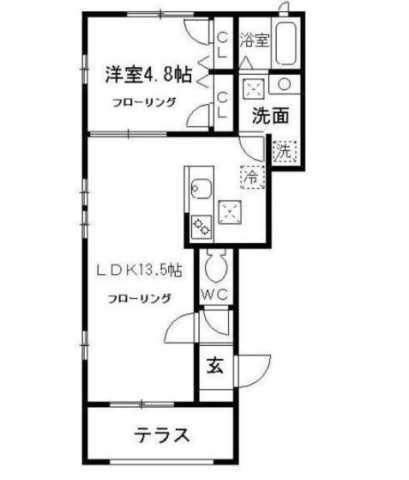 ラ・エスポワール西荻窪(1LDK/1階)の間取り写真