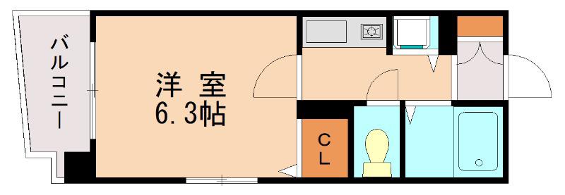 ライオンズマンション県庁東(1K/10階)の間取り写真