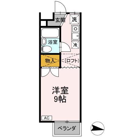 シーサイド金沢(ワンルーム/2階)の間取り写真