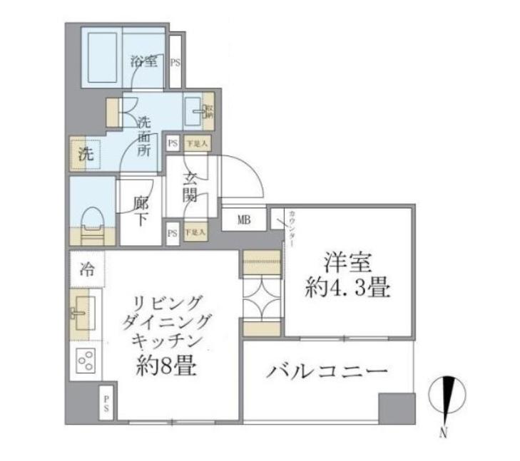 BRILLIA中野(1LDK/2階)の間取り写真