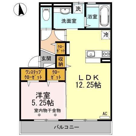バン・ド・ソレイユ A棟(1LDK/3階)の間取り写真