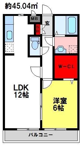 リビングタウン田代外町(1LDK/3階)の間取り写真