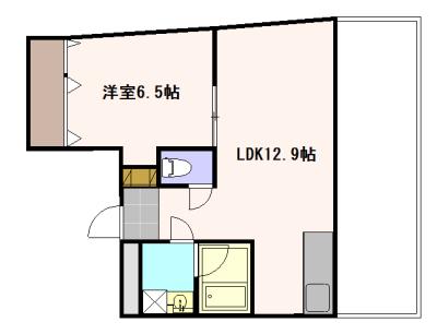 CALM東観音(1LDK/2階)の間取り写真