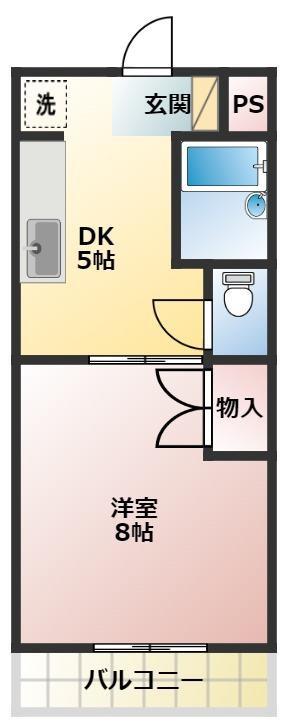 グランシャリオII(1DK/3階)の間取り写真