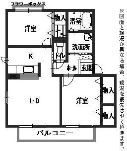 スピアーノ(2LDK/2階)の間取り写真