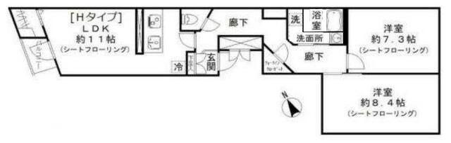 アイディ西馬込12(1SK/1階)の間取り写真