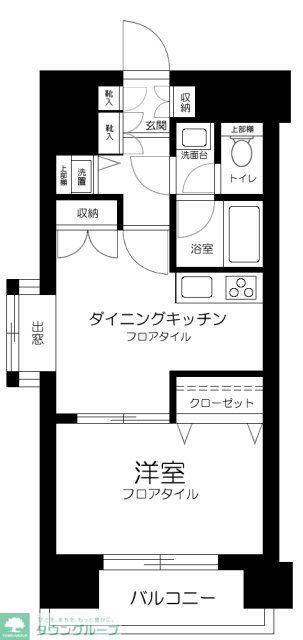 ライオンズマンシヨン山吹町(1DK/9階)の間取り写真
