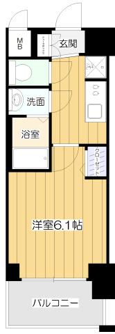 プレサンス東三国駅前グランクラス(1K/8階)の間取り写真