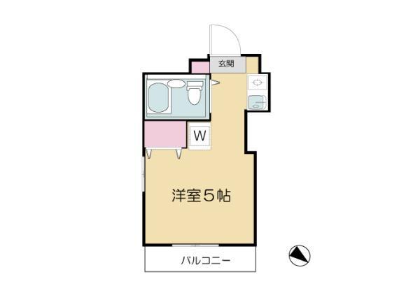 第2玉川グランドハイツ(ワンルーム/2階)の間取り写真