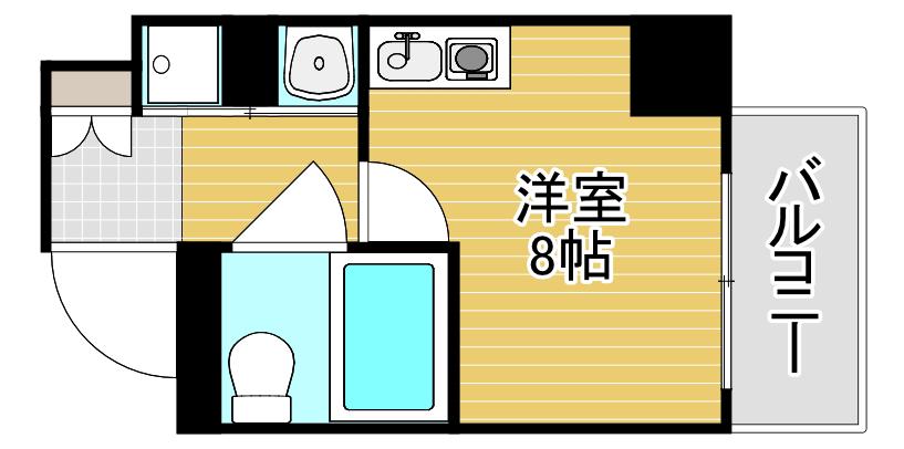 ペペル善源寺(ワンルーム/5階)の間取り写真