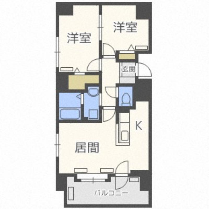 ドミ山鼻八条(2LDK/3階)の間取り写真