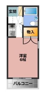 ベルトピア沼津第4(ワンルーム/2階)の間取り写真