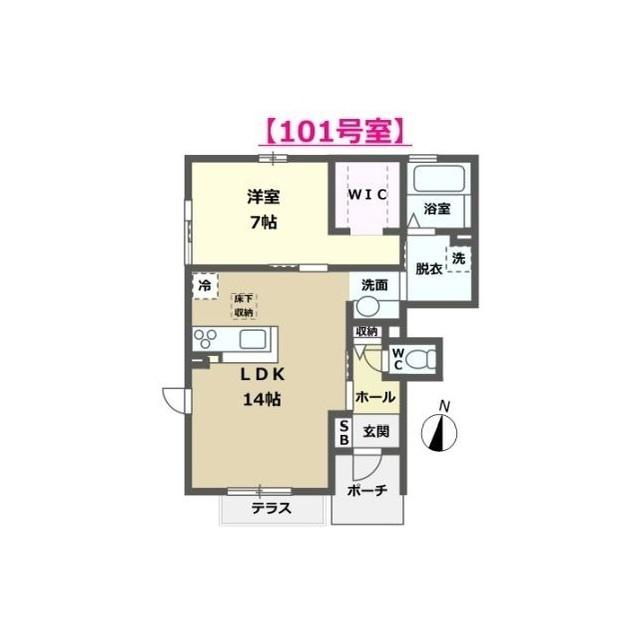 ECLAT(1LDK/1階)の間取り写真