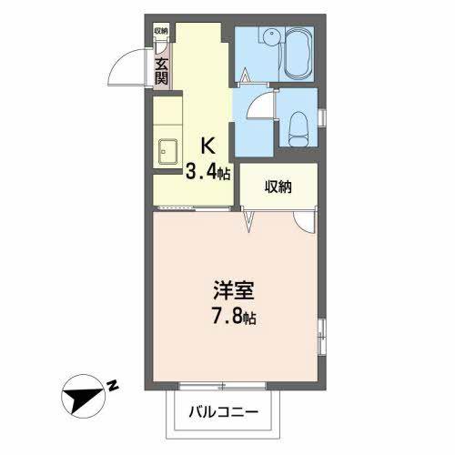 セフィラ南光台(1K/2階)の間取り写真