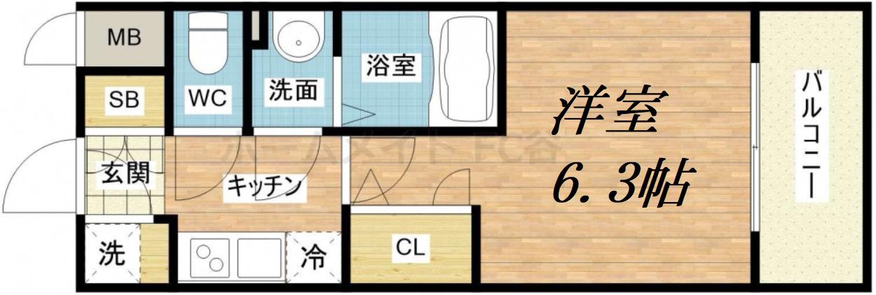 エスリード梅田グランノース(1K/8階)の間取り写真