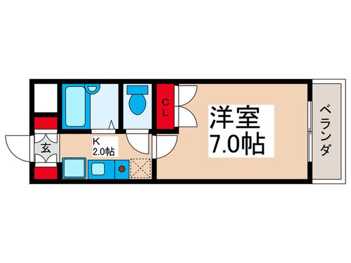レジディア浦安(1K/5階)の間取り写真