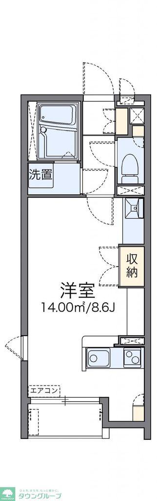 レオネクストジャルダン(ワンルーム/1階)の間取り写真