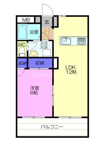 エンゼルタウン宝石(1LDK/1階)の間取り写真