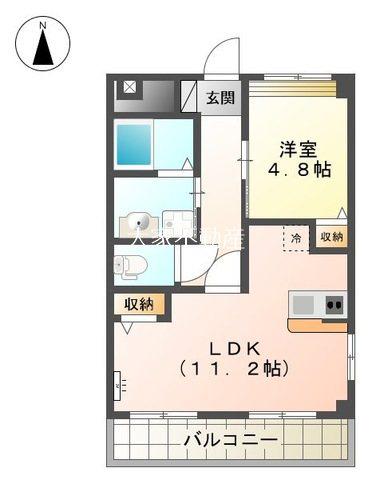 ラピュタ(1LDK/1階)の間取り写真