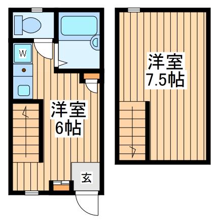 ミヨシハイツ(ワンルーム/2階)の間取り写真