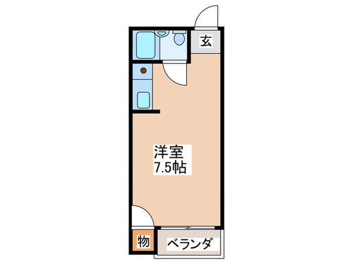 西川ビル(ワンルーム/4階)の間取り写真