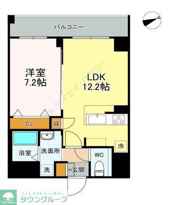 LASA大崎V(1LDK/1階)の間取り写真