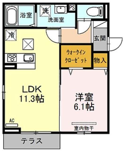 グランディール和光(1LDK/1階)の間取り写真