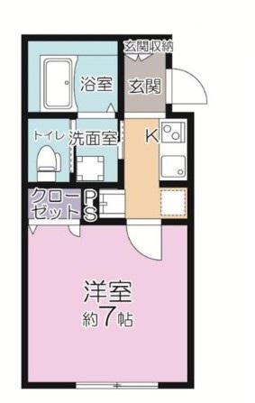 メゾンPAW(1K/2階)の間取り写真