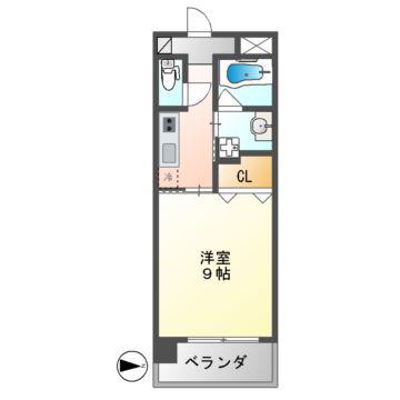 花の木ライズ(1K/6階)の間取り写真