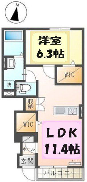 エテルノ(1LDK/1階)の間取り写真