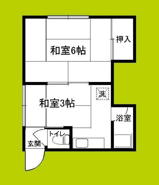かつらマンション(1K/4階)の間取り写真