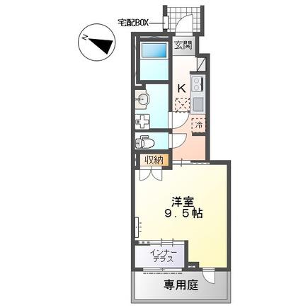 丹波篠山市中野II(1K/1階)の間取り写真