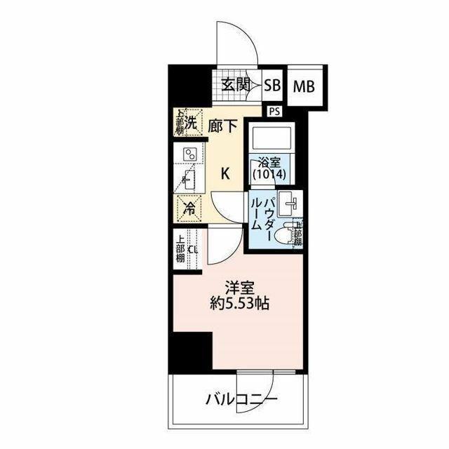 プレール・ドゥーク川口並木(1K/9階)の間取り写真